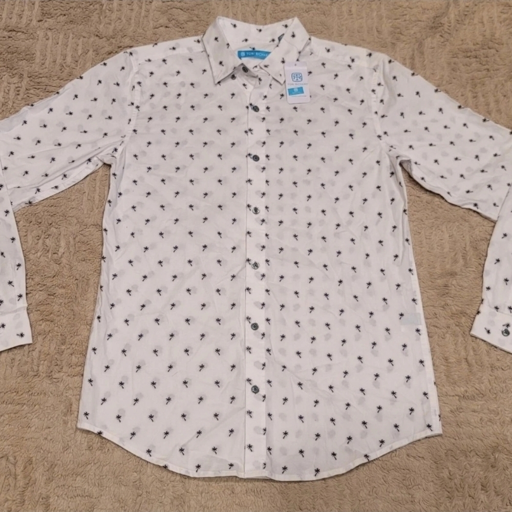 Tori Richard Long Sleeve Preppy Palms White Aloha Mens Sz 2XL 1991-MI49 NWT $135